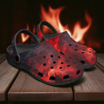 Classic Clogs Red Flames and Smoke