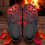 Classic Clogs Red Flames and Smoke
