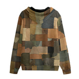 Men's Zip Up Hoodie Camouflage Patchwork