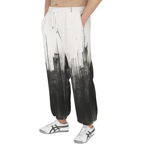 Men's Sweatpants Watercolor Cityscape Painting