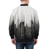 Bomber Jacket Watercolor Cityscape Painting