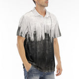 Men's Polo Shirt Watercolor Cityscape Painting