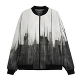 Bomber Jacket Watercolor Cityscape Painting