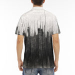 Men's Polo Shirt Watercolor Cityscape Painting