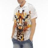 Men's Polo Shirt Watercolor Giraffe