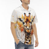 Men's Polo Shirt Watercolor Giraffe