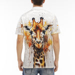 Men's Polo Shirt Watercolor Giraffe