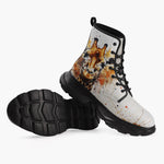 Casual Leather Chunky Boots Watercolor Giraffe