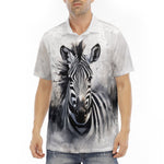 Men's Polo Shirt Watercolor Zebra