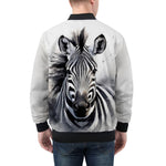 Bomber Jacket Watercolor Zebra