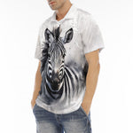 Men's Polo Shirt Watercolor Zebra