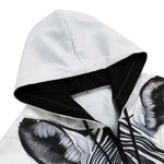 Men's Zip Up Hoodie Watercolor Zebra