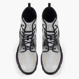 Casual Leather Chunky Boots Watercolor Zebra