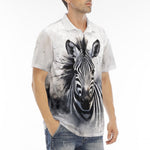 Men's Polo Shirt Watercolor Zebra