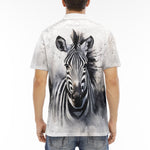 Men's Polo Shirt Watercolor Zebra