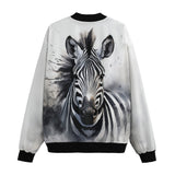 Bomber Jacket Watercolor Zebra