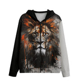 Men's Zip Up Hoodie Lion Splashes Artwork