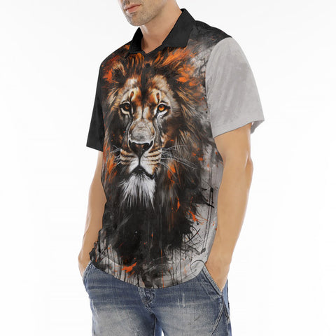 Men's Polo Shirt Lion Splashes Artwork