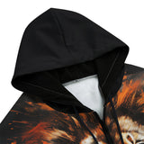 Men's Zip Up Hoodie Lion Splashes Artwork