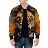 Bomber Jacket Coloured Splashes Artwork Lion