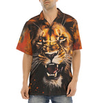 Hawaiian Shirt Coloured Splashes Artwork Lion