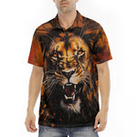 Men's Polo Shirt Coloured Splashes Artwork Lion