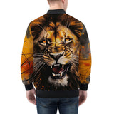 Bomber Jacket Coloured Splashes Artwork Lion