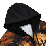 Men's Zip Up Hoodie Coloured Splashes Artwork Lion