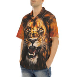 Hawaiian Shirt Coloured Splashes Artwork Lion