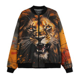 Bomber Jacket Coloured Splashes Artwork Lion