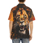 Hawaiian Shirt Coloured Splashes Artwork Lion