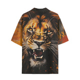 Hawaiian Shirt Coloured Splashes Artwork Lion