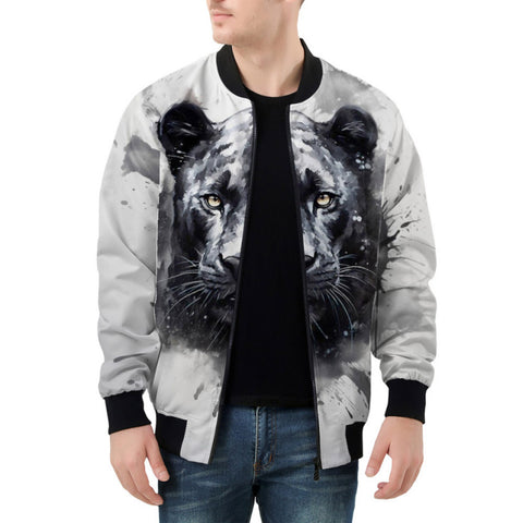 Bomber Jacket Panther Watercolor Paint