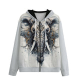 Men's Zip Up Hoodie Totem Elephant