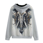 Men's Zip Up Hoodie Totem Elephant