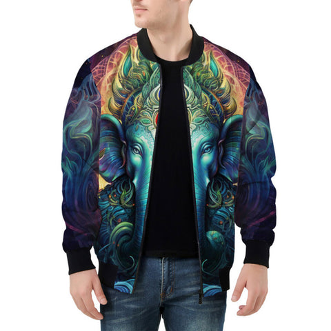 Bomber Jacket Psychedelic Ganesha Art