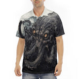 Men's Polo Shirt Black Octopus Monster