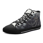 High-Top Canvas Shoes Black Octopus Monster