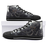 High-Top Canvas Shoes Black Octopus Monster