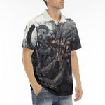 Men's Polo Shirt Black Octopus Monster