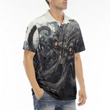 Men's Polo Shirt Black Octopus Monster