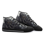 High-Top Canvas Shoes Black Octopus Monster