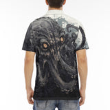 Men's Polo Shirt Black Octopus Monster