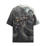 Hawaiian Shirt Black Octopus Monster