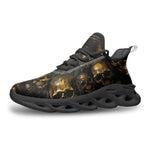 Sports Sneakers Golden Skull Motifs