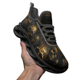 Sports Sneakers Golden Skull Motifs