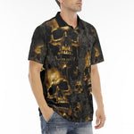 Men's Polo Shirt Golden Skull Motifs