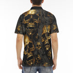 Men's Polo Shirt Golden Skull Motifs