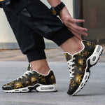 Air Cushion Sneakers Golden Skull Motifs