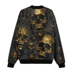 Bomber Jacket Golden Skull Motifs